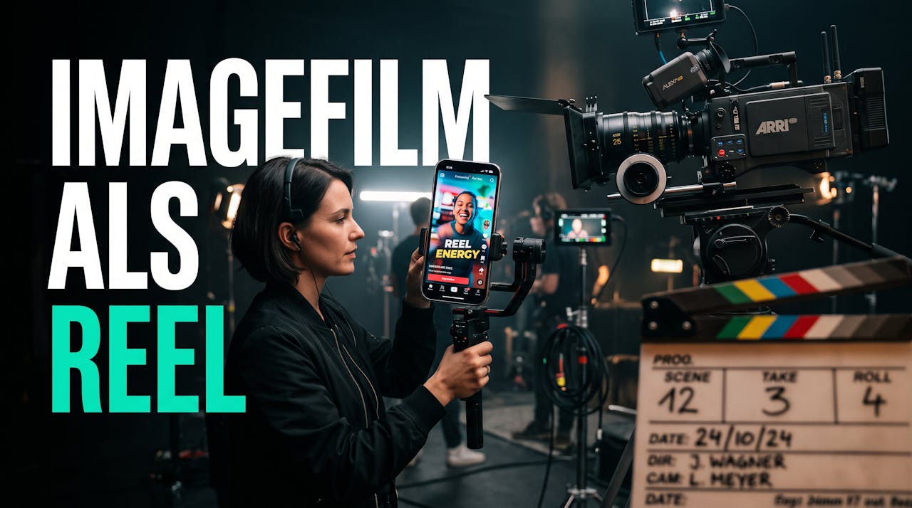 Imagefilm als Reel: Filmteam reviewt Kurzvideo-Produktion am Set
