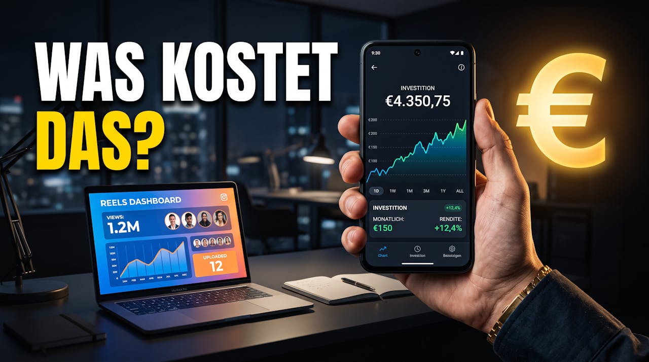 Reel Agentur Preise: Smartphone mit Preiskalkulation für Reel-Produktion
